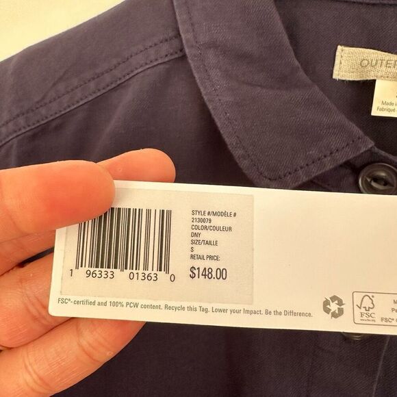 Outerknown Women’s Dark Navy S.E.A. Suit Breathable Linen Cotton Blend Shortall - Picture 7 of 12